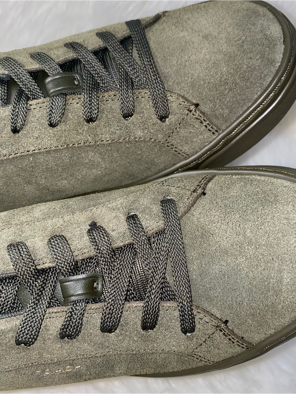 Coach High Line Sneaker Suede size 9.5 woman New with box Olive color